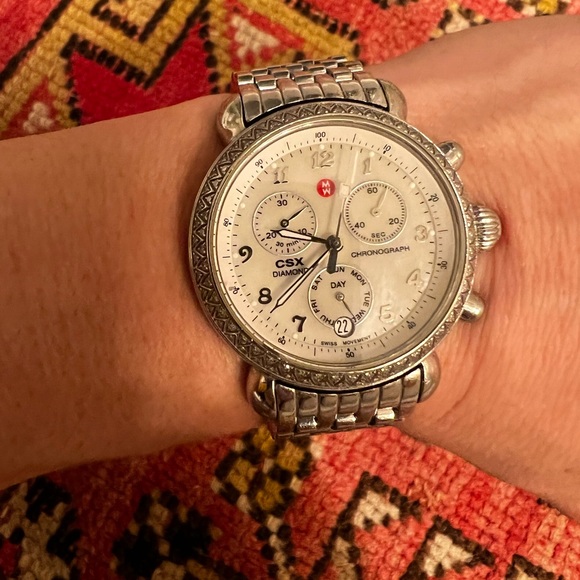 Michele Accessories - Michele CSX Diamond watch Mother Of Pearl Face